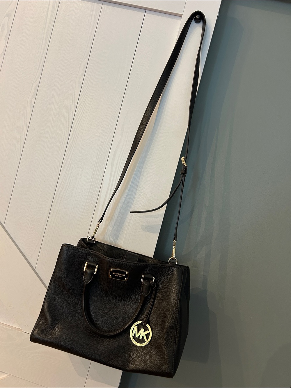 *on hold* MICHAEL KORS Sutton Top Handle Satchel Handbag Saffiano Leather Brow - Picture 3 of 10